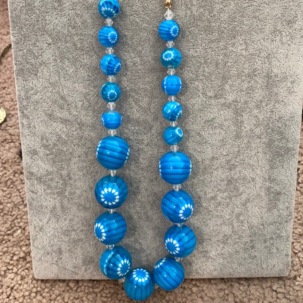 Blue and white necklace